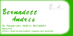 bernadett andris business card